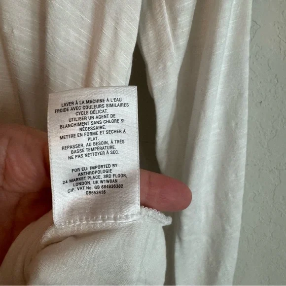 Anthropologie Deletta white long sleeve top small - Picture 7 of 8